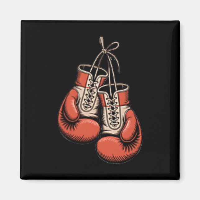Boxer Boxing American Traditional Tattoo Art Flash Magnet (Framsidan)
