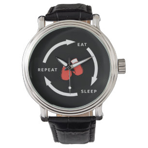 Boxer Boxing Eat Si viloläge Upprepad Sportfantast Armbandsur