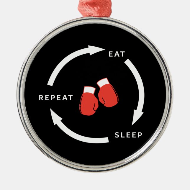 Boxer Boxing Eat Si viloläge Upprepad Sportfantast Julgransprydnad Metall (Framsidan)