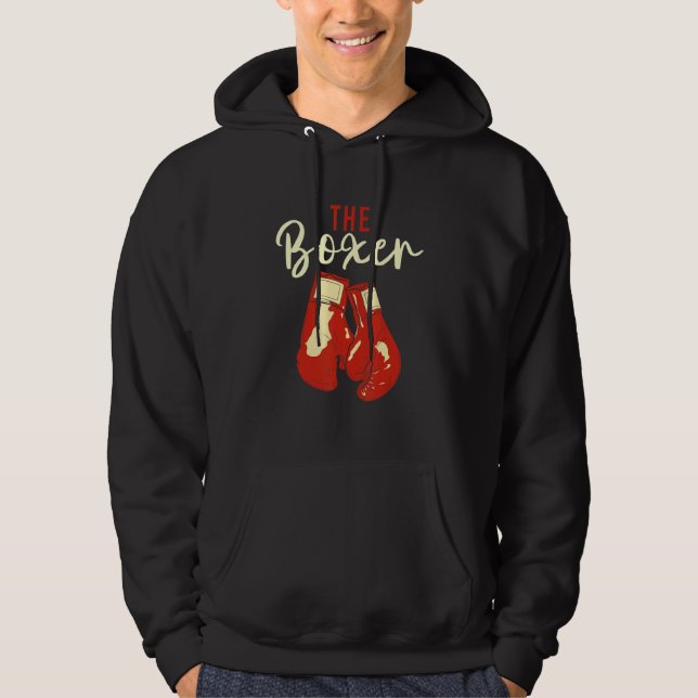 Boxer Boxing-handskar Match Fighter Martial Arts M Hoodie (Framsida)