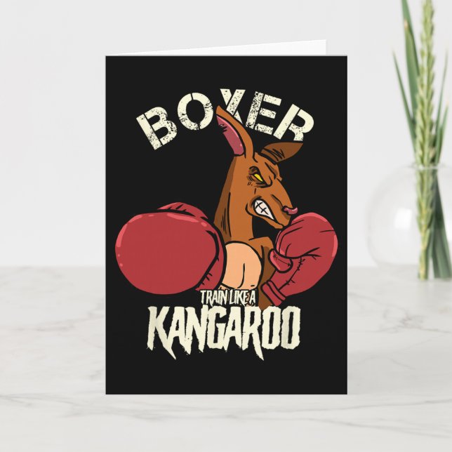 Boxer Boxning Kickboxning Träna Som En Känguru  Kort (Framsida)