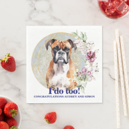 Boxer Bröllops Servetter Med Hund Foto
