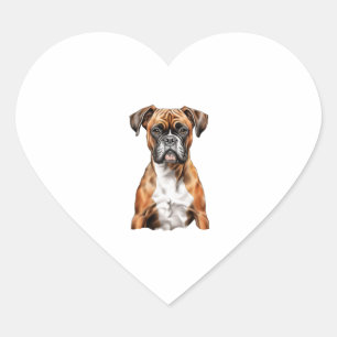 Boxer Buddies Cute Hund design för Loyal Boxer Hjärtformat Klistermärke