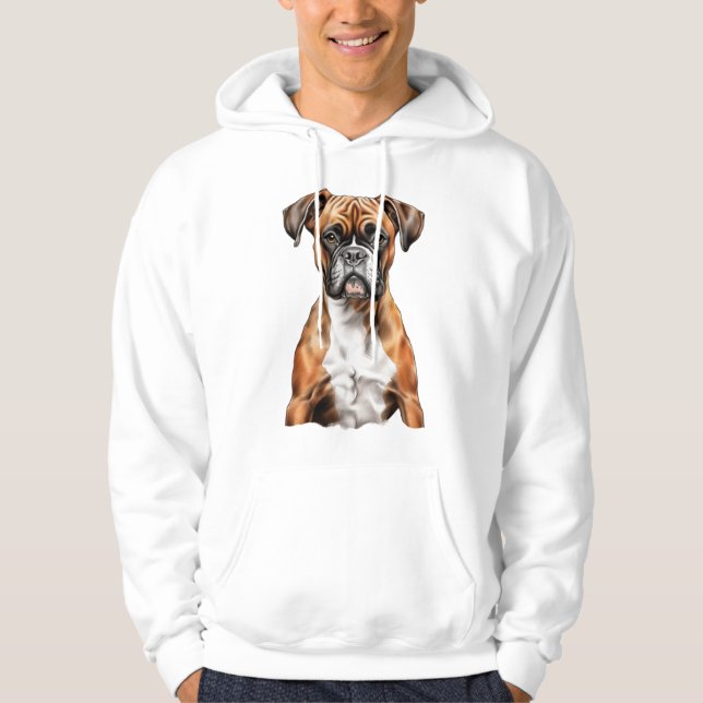 Boxer Buddies Cute Hund design för Loyal Boxer Hoodie (Framsida)
