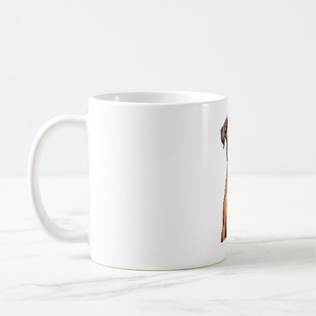 Boxer Buddies Cute Hund design för Loyal Boxer Kaffemugg (Vänster)