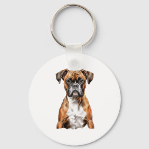 Boxer Buddies Cute Hund design för Loyal Boxer Nyckelring