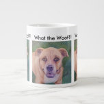 Boxer Bull Terrier Jumbo Mugg<br><div class="desc">Coola Boxer Bull Terrier Puppy Hund Mugg för några drycker - underbara gåvor till flickvänner,  bästa vänner,  familjemedlemmar eller till dig själv! Gentle och en gammal Boxer Bull Terrier har målats i vattenfärger av formgivaren. Vad Woof?! är bildtexten,  men du kan anpassa dig till din egen fras</div>