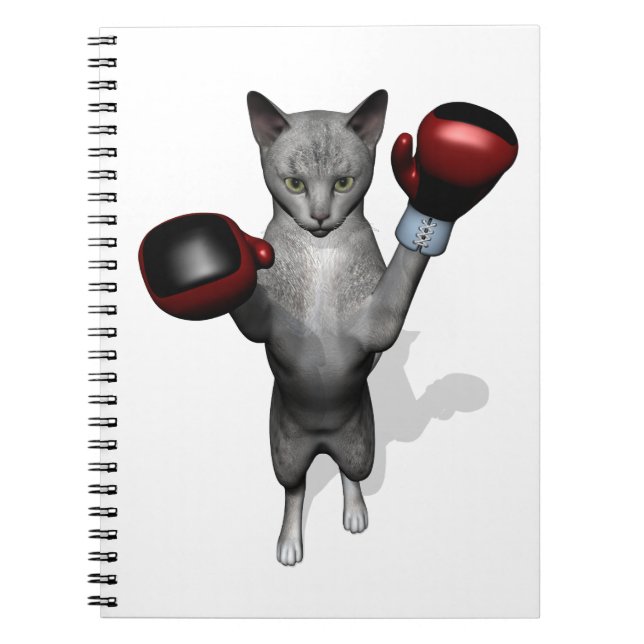 Boxer Cat Anteckningsbok Med Spiral (Framsidan)