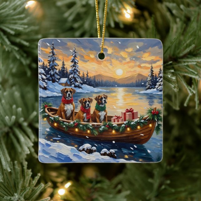 Boxer Christmas Boat Holiday Julgransprydnad Keramik (Träd)