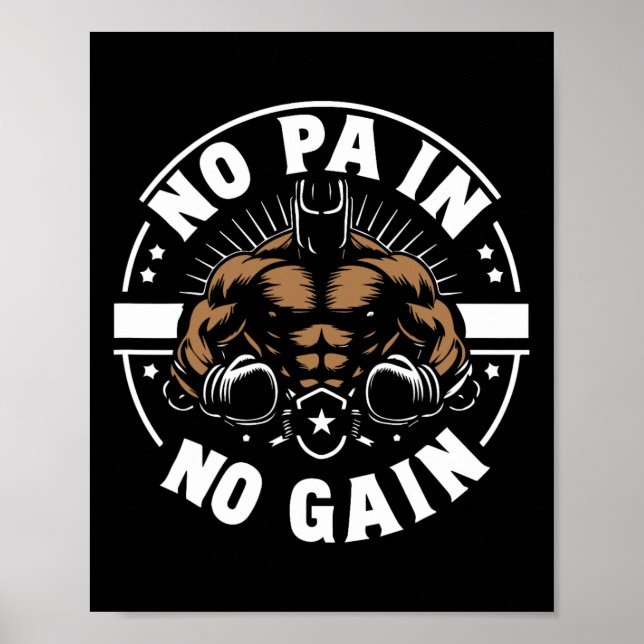 Boxer citerar: Ingen smärta, ingen vinklad, ingen  Poster (Framsidan)