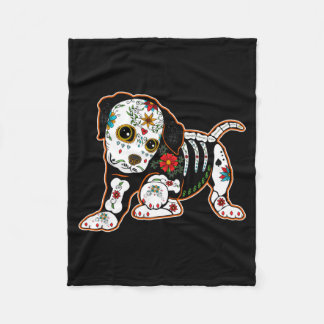 Boxer Dia De Los Muertos Dag Av Regeringen Fleecefilt