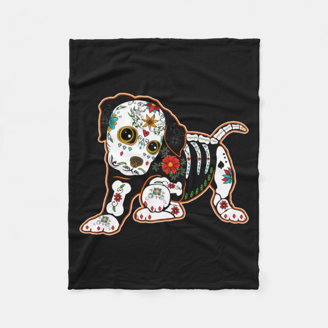 Boxer Dia De Los Muertos Dag Av Regeringen Fleecefilt (Framsidan)
