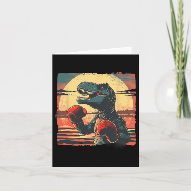 Boxer Dinosaur Boxing Dino Kickboxing T-rex Boxing Kort (Framsida)