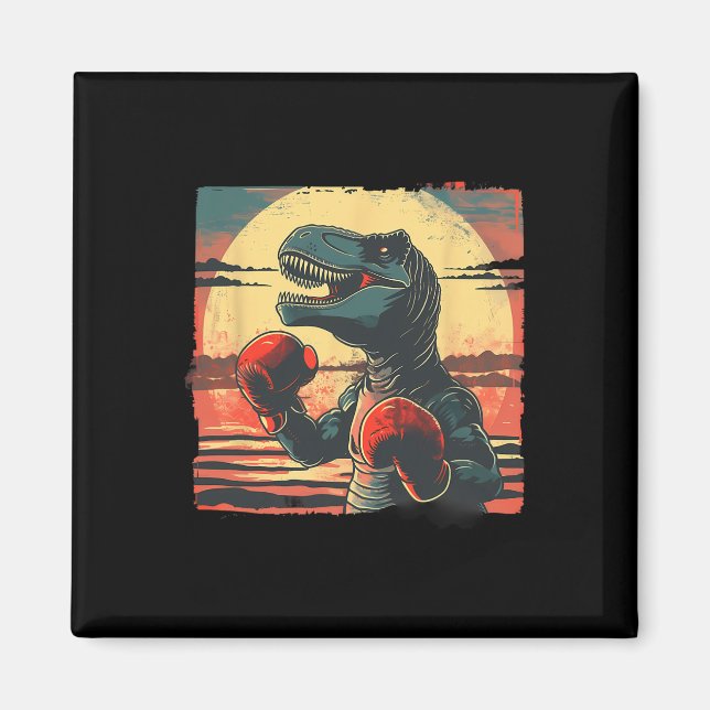 Boxer Dinosaur Boxing Dino Kickboxing T-rex Boxing Magnet (Framsidan)