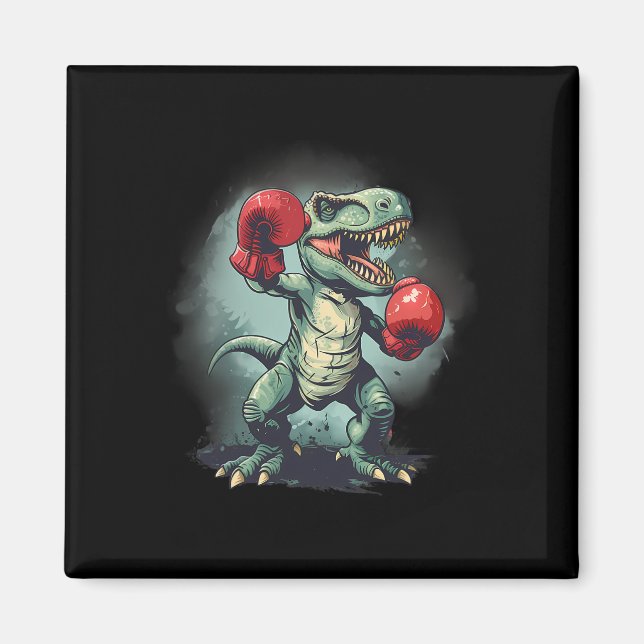 Boxer Dinosaur Boxing Dino Kickboxing T-rex Boxing Magnet (Framsidan)