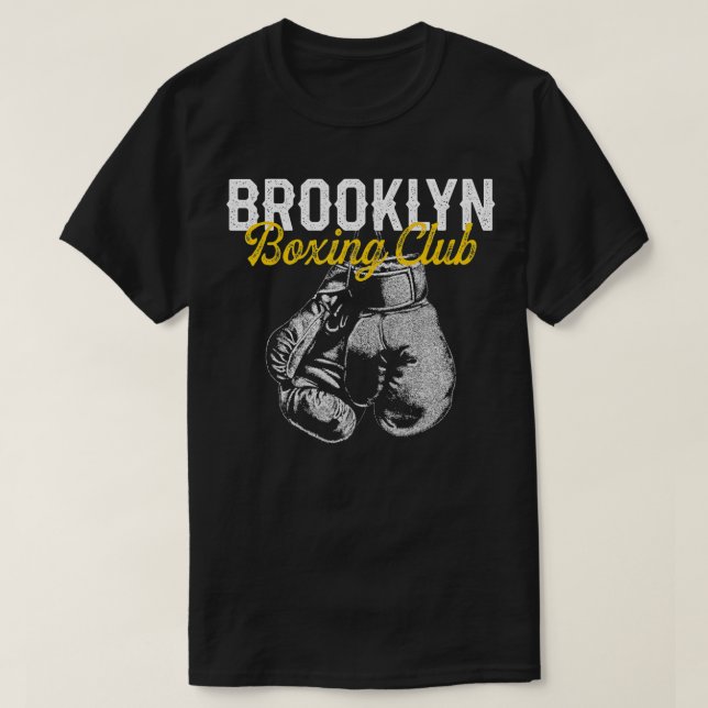 Boxer Distress Retro Brooklyn Boxing Klubb Vinta T Shirt (Design framsida)