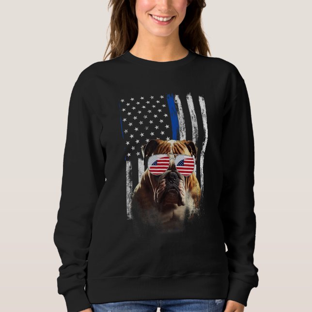 Boxer Dog American Flag Patriotic Boxer Dog 4th Of T Shirt (Framsida)