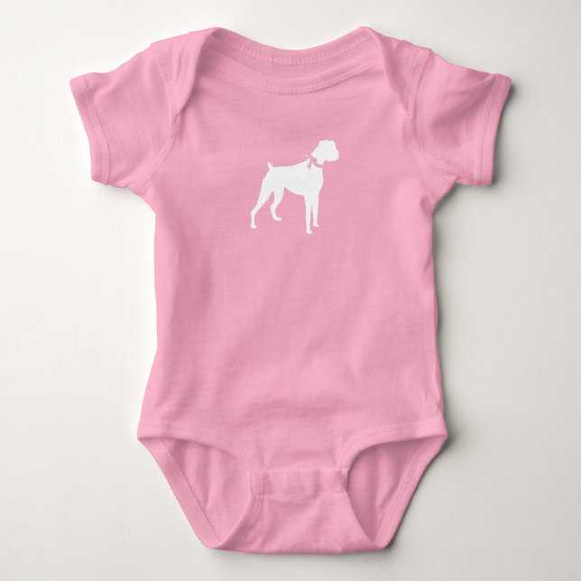 Boxer Dog Baby Shower Rosa Flicka T Shirt (Framsida)