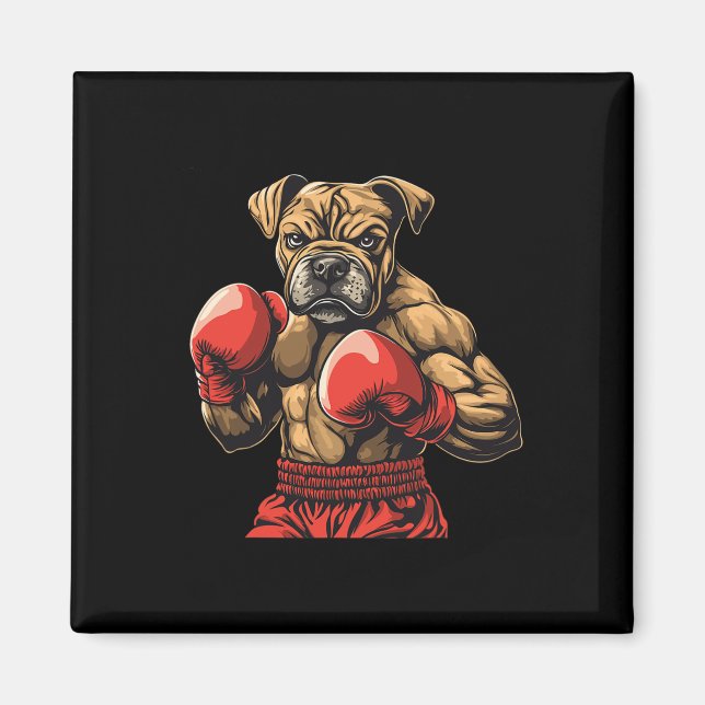 Boxer Dog Boxning Handskor Grafisk För Män Kvinnor Magnet (Framsidan)
