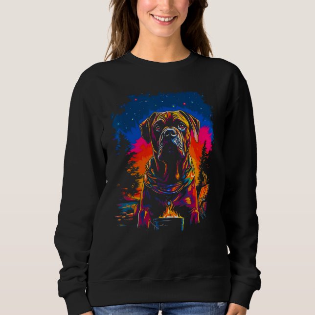 Boxer Dog Camping T Shirt (Framsida)