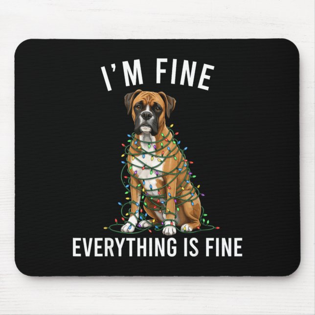 Boxer Dog Christmas I'm Fine Everything Is Fine  Musmatta (Framsidan)