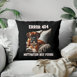 Boxer Dog Error 404 Motivation Not Found Kudde
