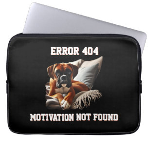 Boxer Dog Error 404 Motivation Not Found Laptop Fodral