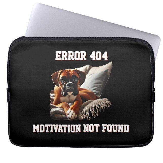 Boxer Dog Error 404 Motivation Not Found Laptop Fodral (Framsidan)