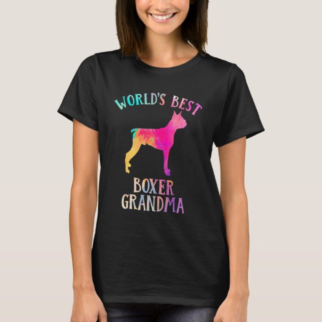 Boxer Dog Grandma  Worldu2019s Best Boxer Grandma T Shirt (Framsida)