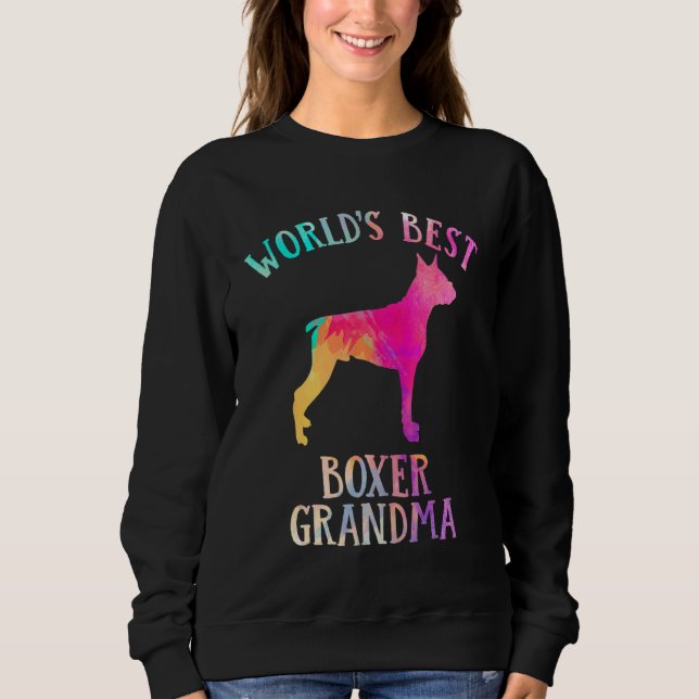 Boxer Dog Grandma  Worldu2019s Best Boxer Grandma T Shirt (Framsida)