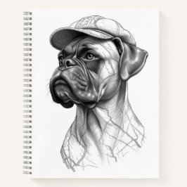 Boxer Dog Marble Statue Vintage Style Notebook