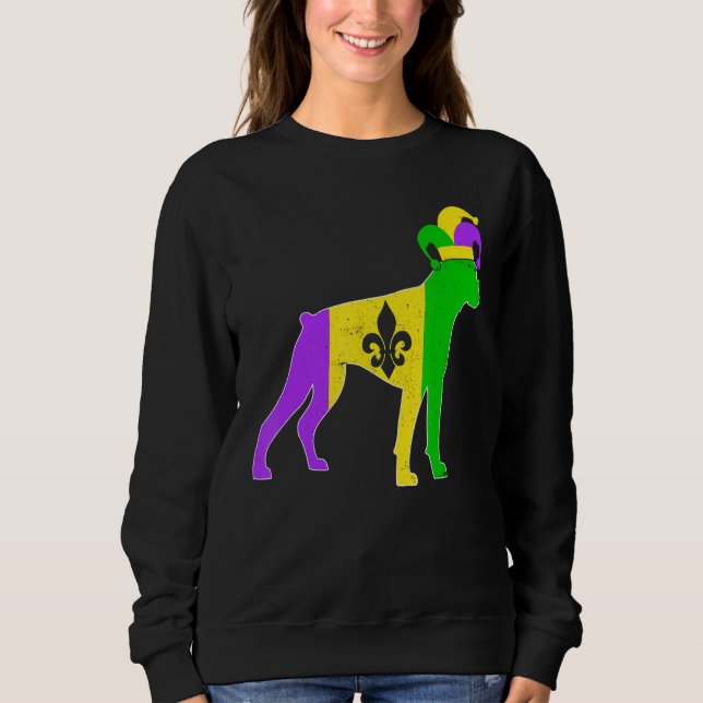 Boxer Dog Mardi Gras Carnivals Funny Puppy Jester T Shirt (Framsida)