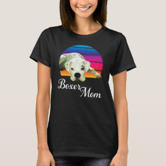 Boxer Dog Mom Rainbow Dog Animal Lover Graphic T Shirt