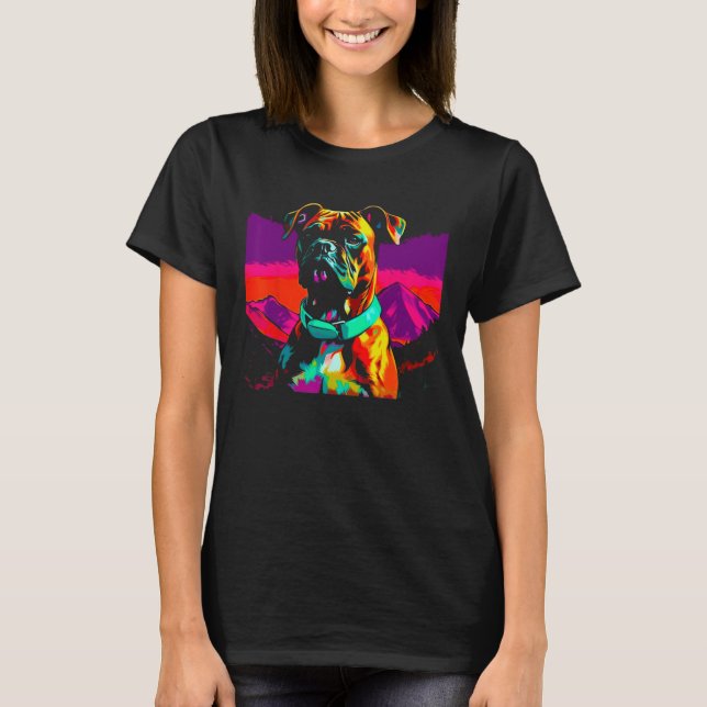 Boxer Dog Mountain T Shirt (Framsida)