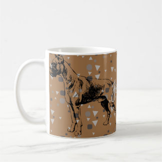 Boxer Dog Mug – Modern Geometric Boxer Illustratio Kaffemugg