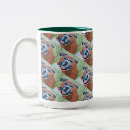 boxer dog pattern mug Två-Tonad mugg