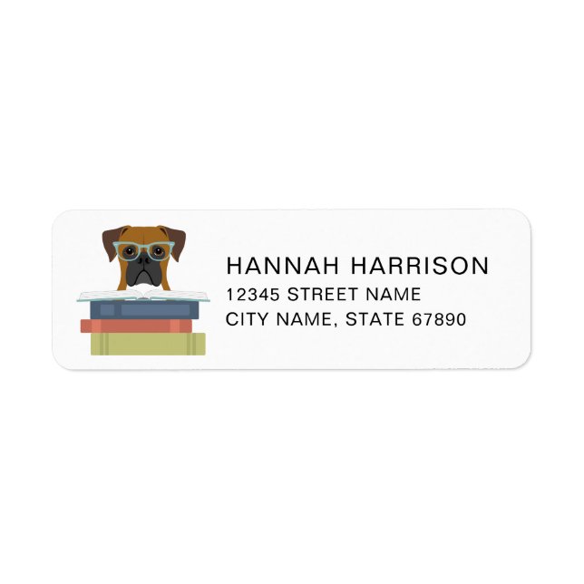 Boxer Dog Return Address Labels Returadress Etikett (Framsidan)