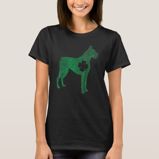 Boxer Dog Shamrock St Patrick's Day Saint Paddy's  T Shirt (Framsida)