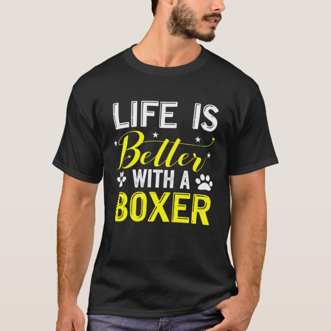Boxer  Dog T Shirt (Framsida)