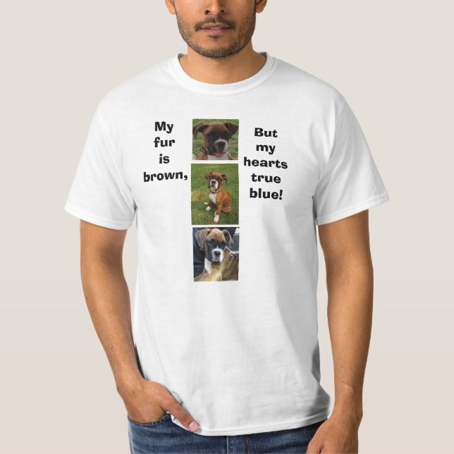 BOXER DOG TRUE BLUE t-shirt (Framsida)
