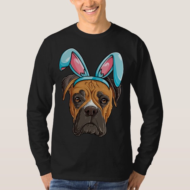 Boxer Easter Bunny Ears Costume  Boys Girls Kids D T Shirt (Framsida)