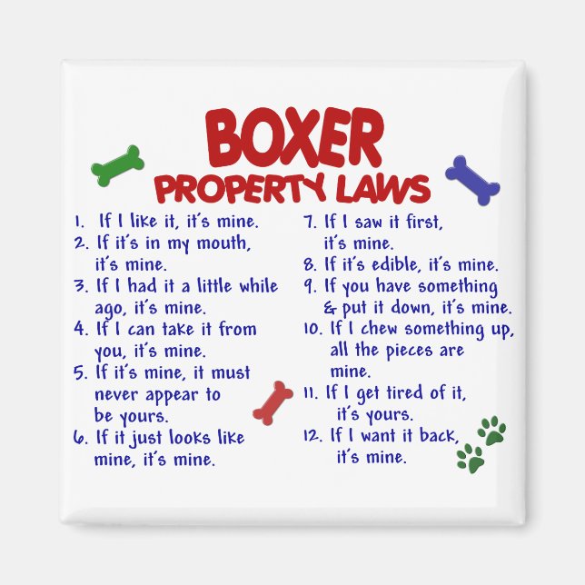 Boxer Egendom Laws 2 Magnet (Framsidan)