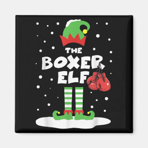 Boxer Elf Matching Group Family Helgdag Julafton C Magnet
