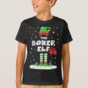 Boxer Elf Matching Group Family Helgdag Julafton C T Shirt