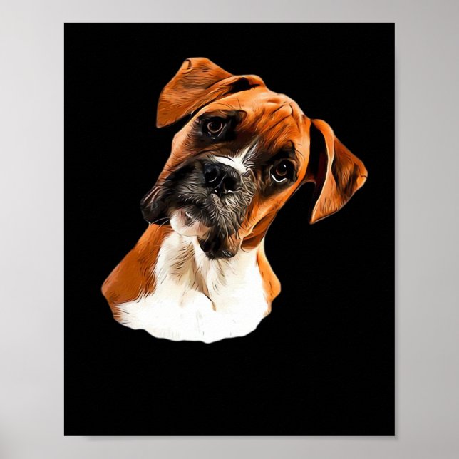 Boxer En Vacker Boxer Huvudlutning Klassisk T-Shir Poster (Framsidan)