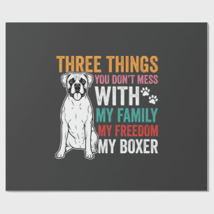Boxer Familj Frihet Hund Älskare Presentpapper