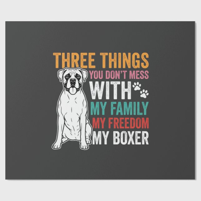 Boxer Familj Frihet Hund Älskare Presentpapper (Platt)
