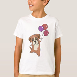Boxer flyger ballonger upp sötdjur Hundar T Shirt
