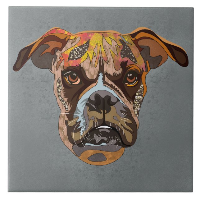 Boxer ful hund Ceramic Tile Kakelplatta (Framsidan)