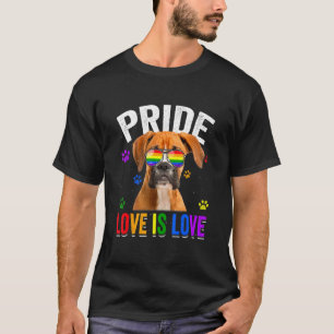 Boxer Gay pride Lgbt Rainbow Flagga Hund T Shirt